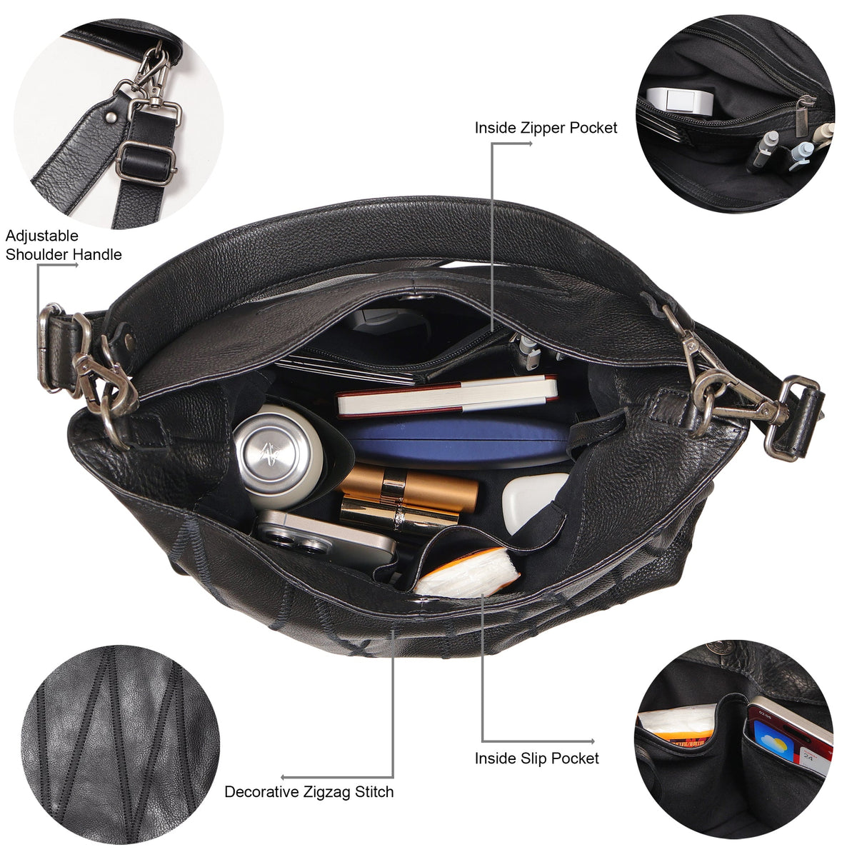 Bree Diamond Leather Shoulder Bag