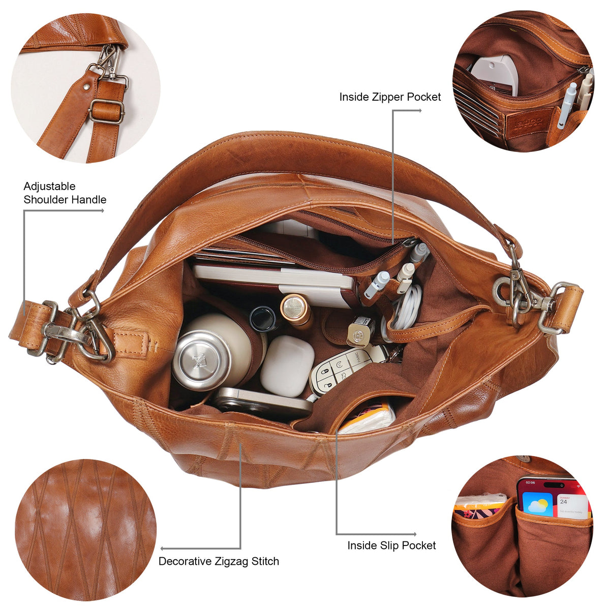 Bree Diamond Leather Shoulder Bag
