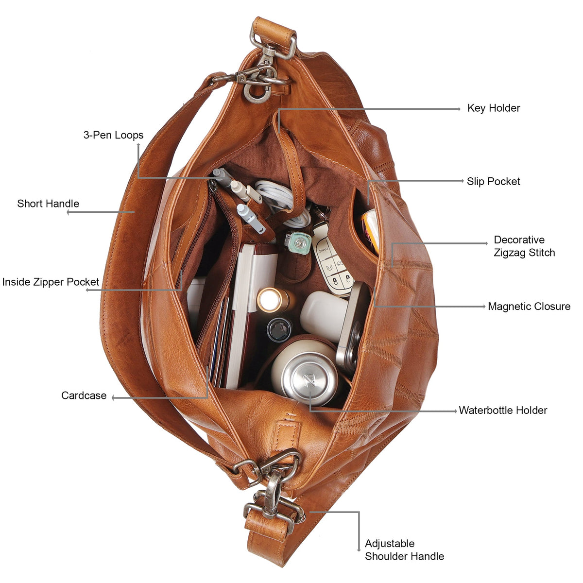 Bree Diamond Leather Shoulder Bag