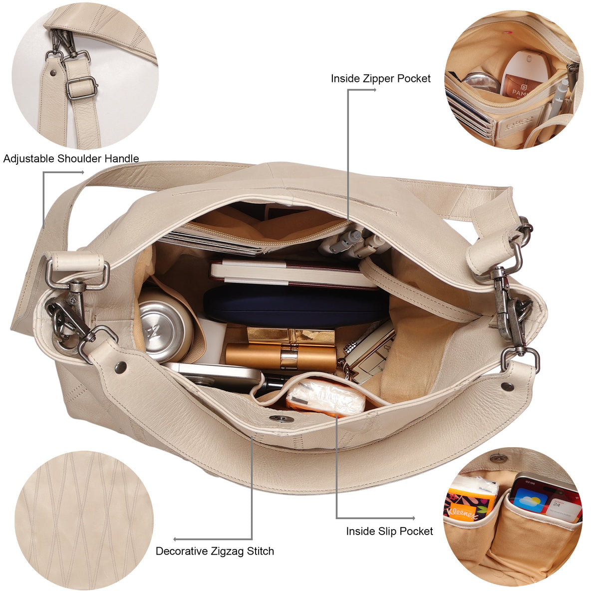 Bree Diamond Leather Shoulder Bag