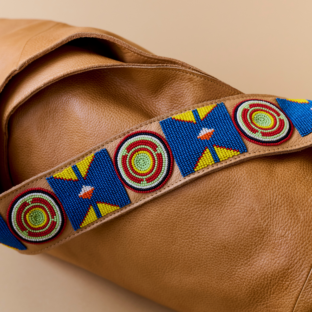 Lindsey Beaded Leather Tote Bag