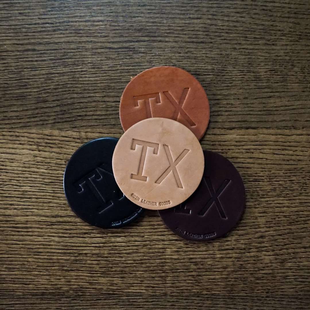 Leather Coasters – TX (Set of 4)
