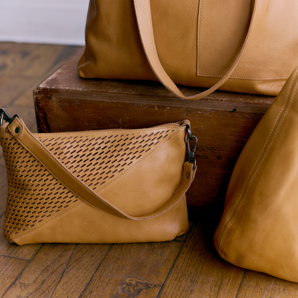 Stevie Laser Leather Crossbody Bag