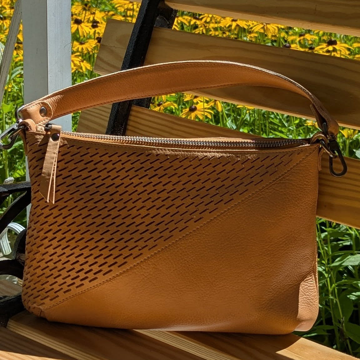 Stevie Laser Leather Crossbody Bag